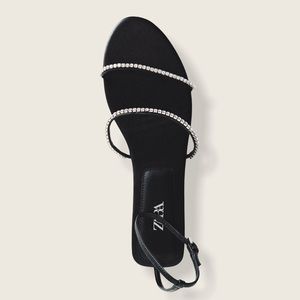 Zara Crystal Flat Sandals